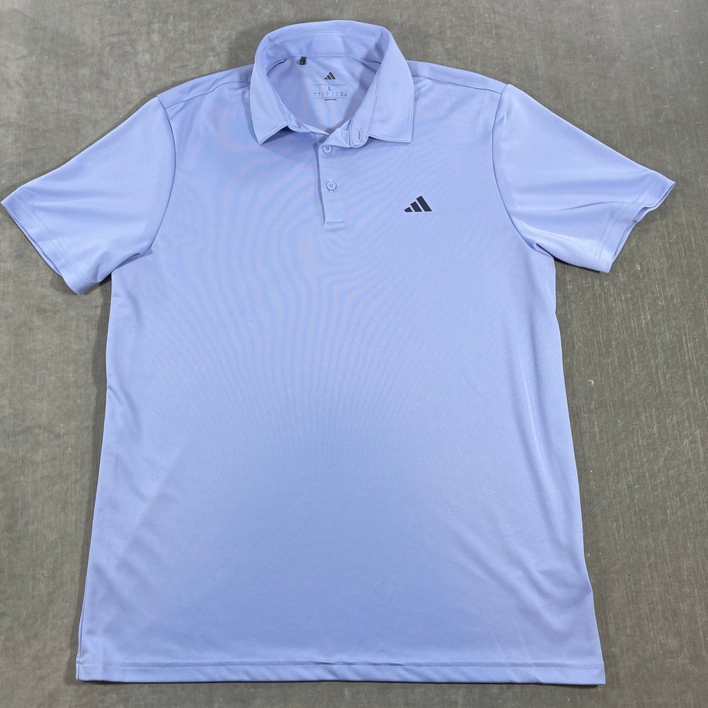 Adidas Men's Large Light Purple Short Sleeve Golf‎ Polo Shirt